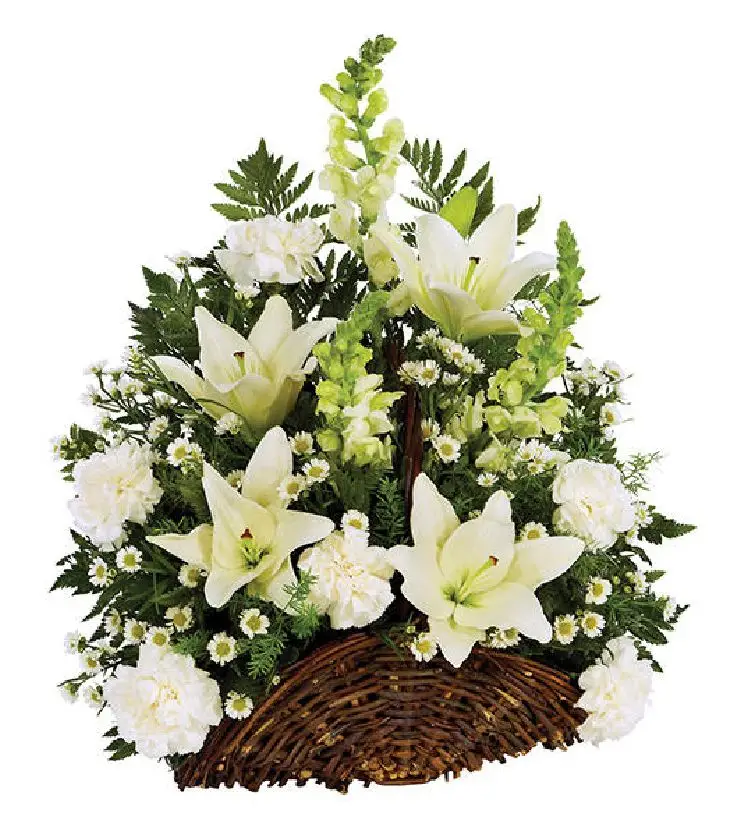 Classic Fireside Sympathy Basket - All White